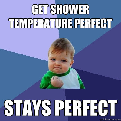 Get shower temperature perfect stays perfect  Success Kid