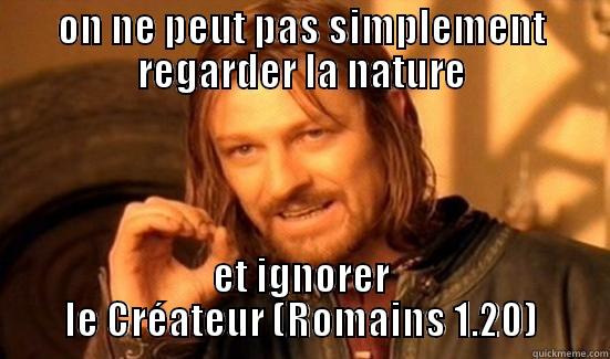 open your eyes - ON NE PEUT PAS SIMPLEMENT REGARDER LA NATURE ET IGNORER LE CRÉATEUR (ROMAINS 1.20) Boromir