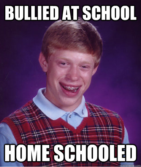 Bullied at school home schooled - Bullied at school home schooled  Bad Luck Brian