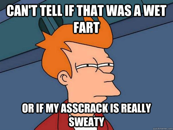 Can't tell if that was a wet fart or if my asscrack is really sweaty  Futurama Fry