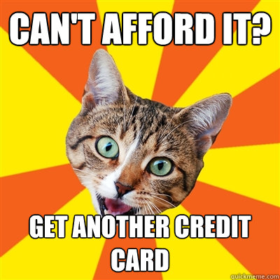 Can't afford it? Get another credit card - Can't afford it? Get another credit card  Bad Advice Cat