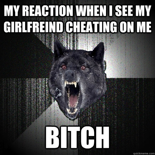 my reaction when i see my girlfreind cheating on me bitch  Insanity Wolf