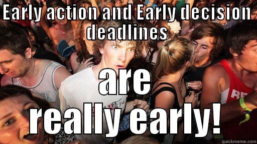 EARLY ACTION AND EARLY DECISION DEADLINES ARE REALLY EARLY! Sudden Clarity Clarence