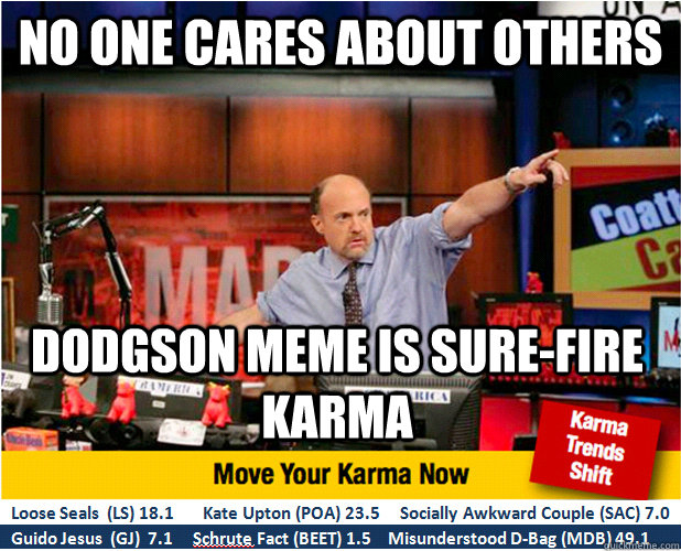 No one cares about others dodgson meme is sure-fire karma  Jim Kramer with updated ticker