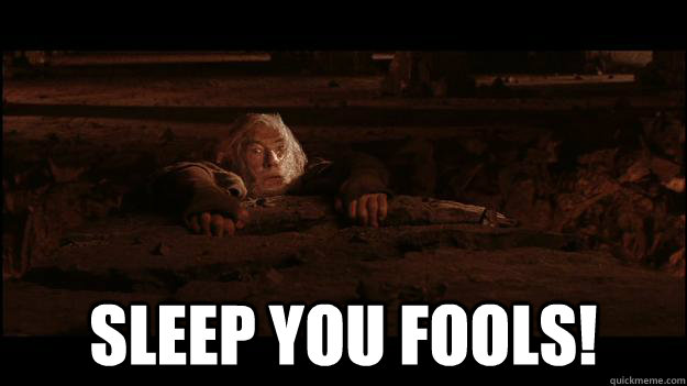  Sleep YOU FOOLs!  Gandalf