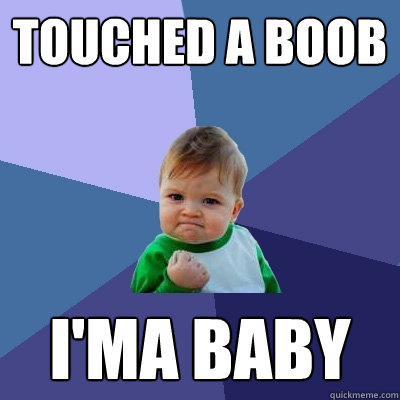 Touched a boob I'ma baby  Success Kid