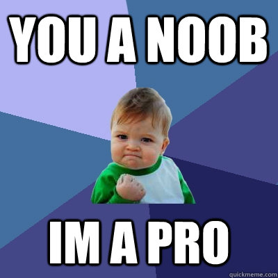 you a noob im a pro  Success Kid