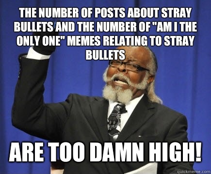 The number of posts about stray bullets and the number of 