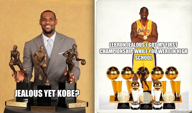 Jealous Yet Kobe? Lebron jealous I got my first championship while you were in high school - Jealous Yet Kobe? Lebron jealous I got my first championship while you were in high school  KOBE BRYANT AND LEBRON JAMES COMPARISON LMAO OUT OF THIS WORLD FUNNY