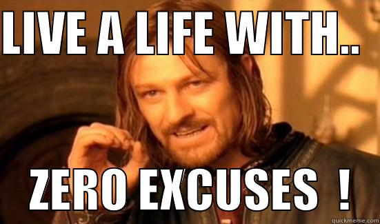 ZERO EXCUSES - LIVE A LIFE WITH..       ZERO EXCUSES  !   Boromir