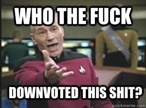 who the fuck downvoted this shit? - who the fuck downvoted this shit?  Annoyed Picard