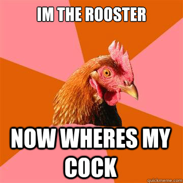 im the rooster now wheres my cock   Anti-Joke Chicken