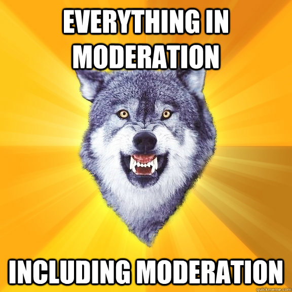 EVERYTHING IN MODERATION INCLUDING MODERATION  Courage Wolf