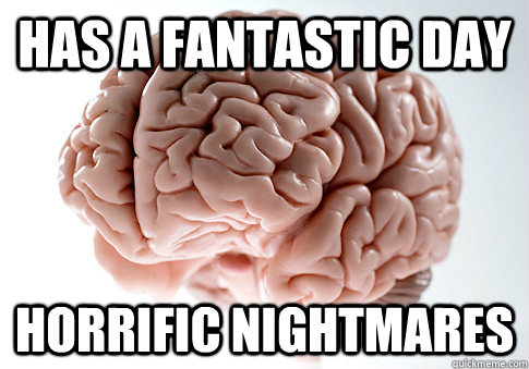 has a fantastic day horrific nightmares  Scumbag Brain