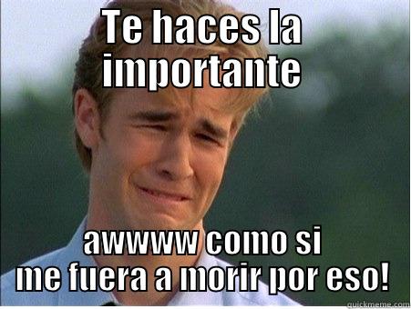 TE HACES LA IMPORTANTE AWWWW COMO SI ME FUERA A MORIR POR ESO! 1990s Problems