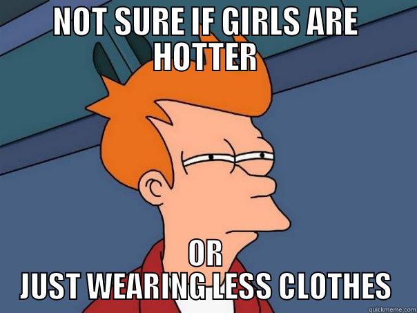 NOT SURE IF GIRLS ARE HOTTER OR JUST WEARING LESS CLOTHES Futurama Fry