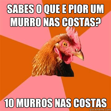 Sabes o que e pior um murro nas costas? 10 murros nas costas  Anti-Joke Chicken