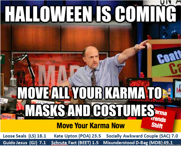 Halloween Is Coming Move all your karma to masks and costumes  Jim Kramer with updated ticker