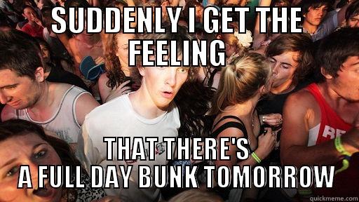 SUDDENLY I GET THE FEELING THAT THERE'S A FULL DAY BUNK TOMORROW Sudden Clarity Clarence