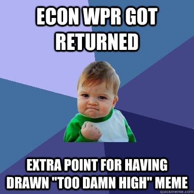 Econ WPR got returned Extra point for having drawn 