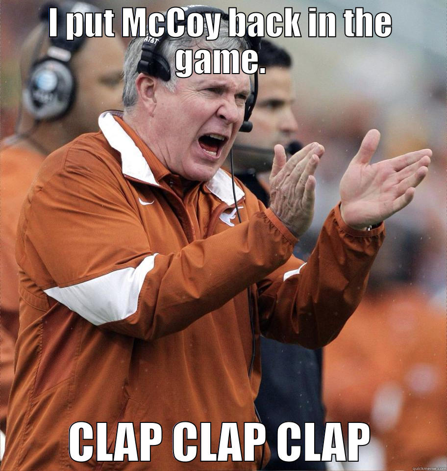 I PUT MCCOY BACK IN THE GAME. CLAP CLAP CLAP Misc