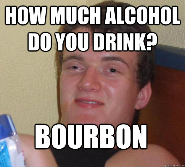 How much alcohol do you drink? Bourbon - How much alcohol do you drink? Bourbon  10 Guy