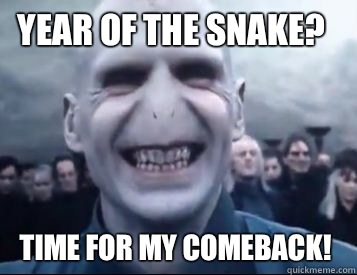 Year of the Snake?   Time for my comeback!  - Year of the Snake?   Time for my comeback!   Vicious Voldemort