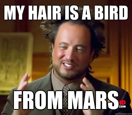 my hair is a bird from mars  Ancient Aliens