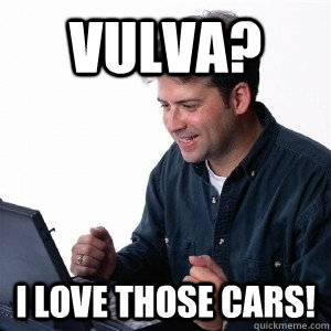 Vulva? I love those cars!  Lonely Computer Guy