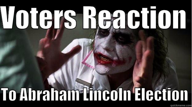 VOTERS REACTION   TO ABRAHAM LINCOLN ELECTION Joker Mind Loss