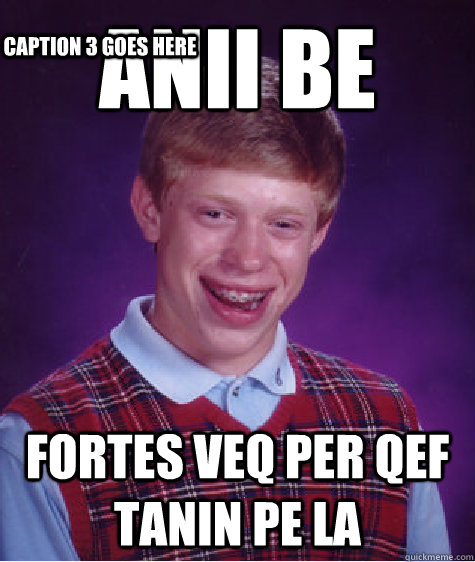 Anii be  Fortes veq per qef tanin pe la  Caption 3 goes here - Anii be  Fortes veq per qef tanin pe la  Caption 3 goes here  Bad Luck Brian