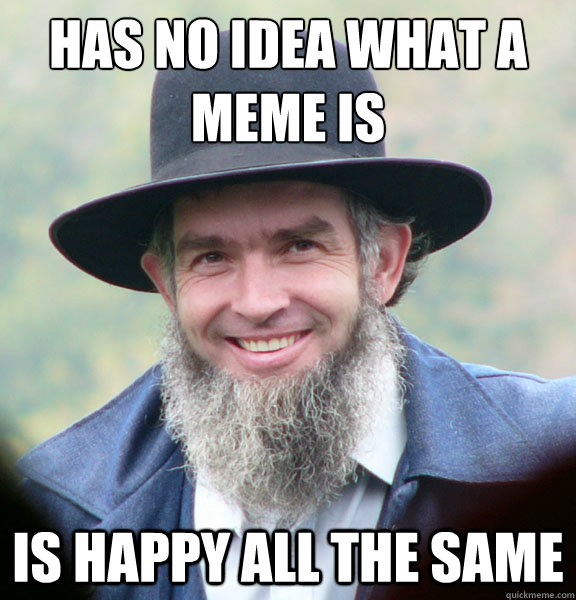 Has no idea what a meme is is happy all the same  Good Guy Amish