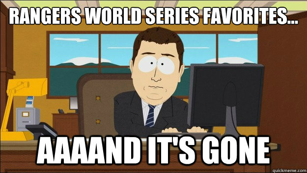 Rangers World Series Favorites...  - Rangers World Series Favorites...   Misc