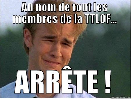 AU NOM DE TOUT LES MEMBRES DE LA TTLOF... ARRÊTE ! 1990s Problems