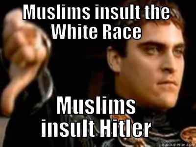 MUSLIMS INSULT THE WHITE RACE MUSLIMS INSULT HITLER Downvoting Roman