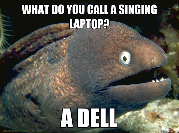 What do you call a singing laptop? A Dell - What do you call a singing laptop? A Dell  Bad Joke Eel