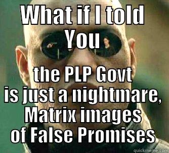 WHAT IF I TOLD YOU THE PLP GOVT IS JUST A NIGHTMARE, MATRIX IMAGES OF FALSE PROMISES Matrix Morpheus