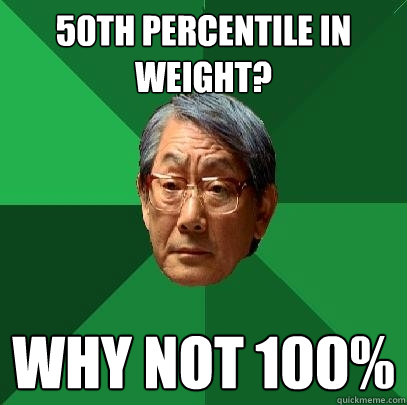 50th percentile in weight? why not 100% - 50th percentile in weight? why not 100%  High Expectations Asian Father