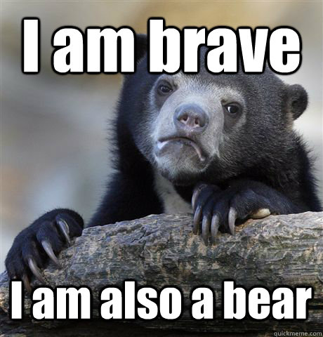 I am brave I am also a bear  Confession Bear