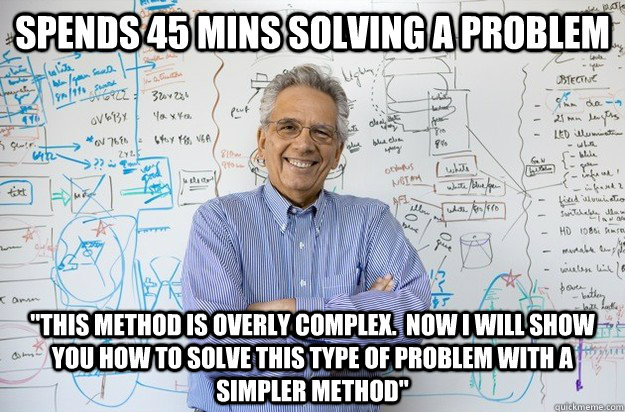 spends 45 mins solving a problem 