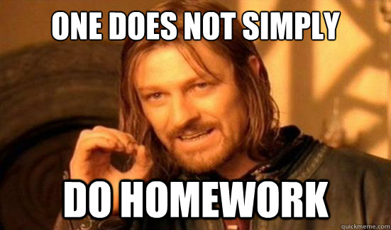 One Does Not Simply Do homework  Boromir