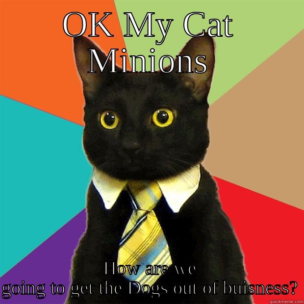 Evil Cat Plan - OK MY CAT MINIONS HOW ARE WE GOING TO GET THE DOGS OUT OF BUSINESS? Business Cat