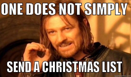 ONE DOES NOT SIMPLY  SEND A CHRISTMAS LIST Boromir