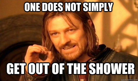 One does not simply get out of the shower - One does not simply get out of the shower  Boromir