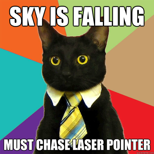 Sky is falling Must chase laser pointer  Business Cat