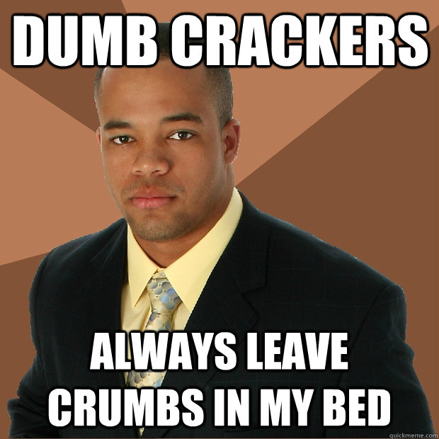 Dumb Crackers always leave crumbs in my bed  Successful Black Man