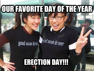 Our favorite day of the year erection day!!!  