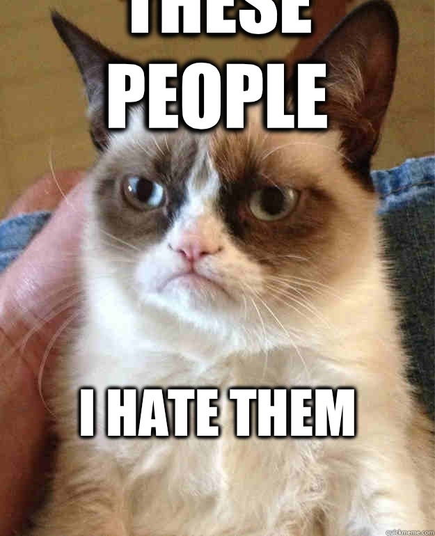 These people I hate them
   Grumpy Cat