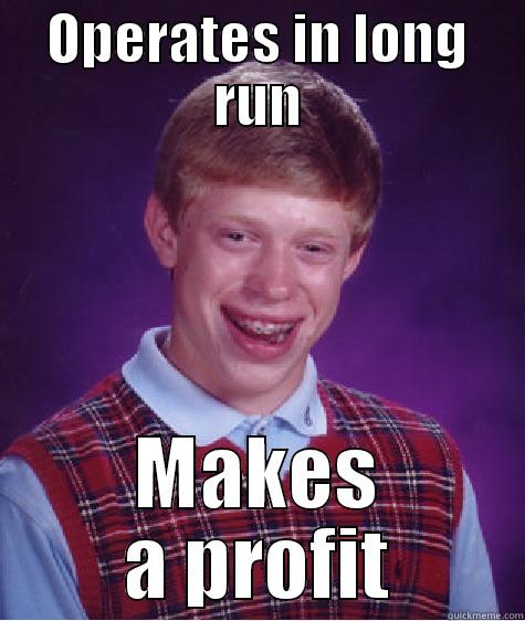 OPERATES IN LONG RUN MAKES A PROFIT Bad Luck Brian