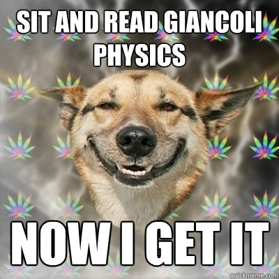 Sit and read Giancoli Physics Now i get it  Stoner Dog